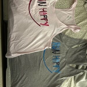 Brooks Pink and Gray Tank Tops